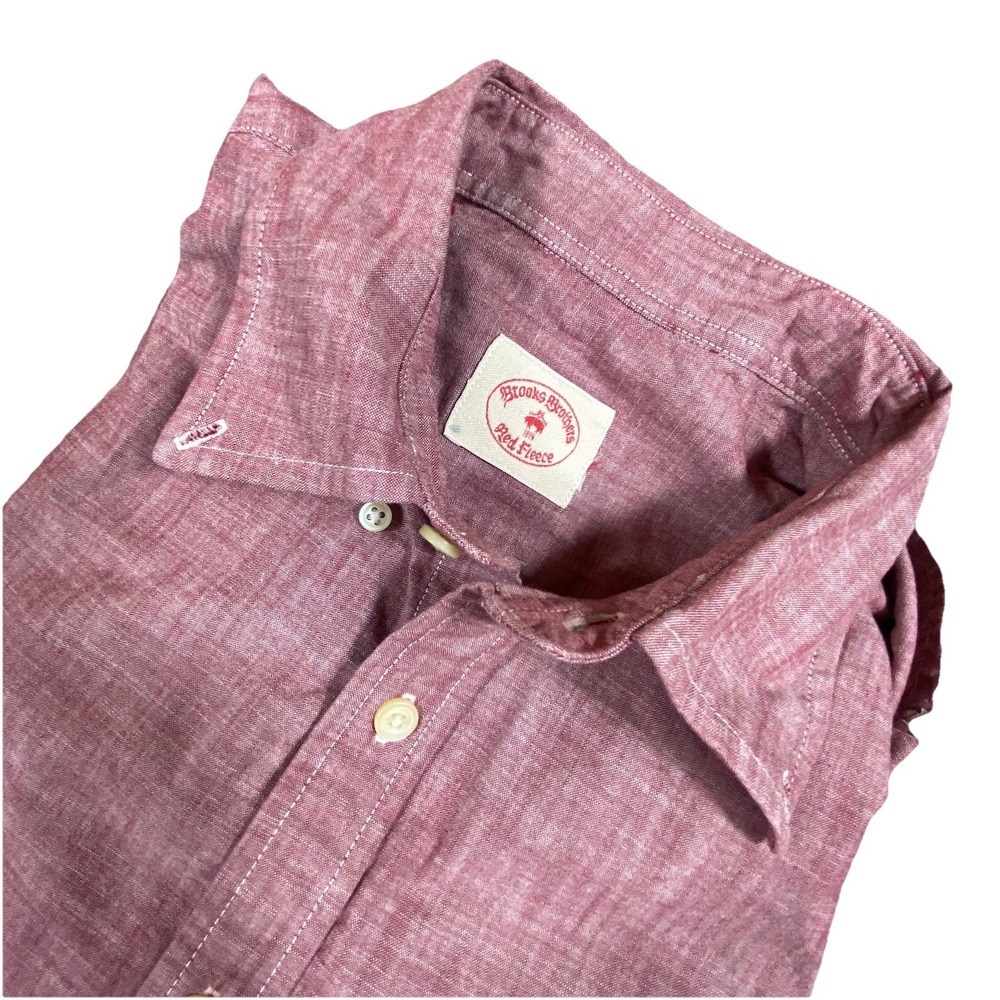 Brooks Brothers Shirt Men‎ Medium Adult Pink Button Down "Red Fleece" VTG USA - Picture 4 of 11